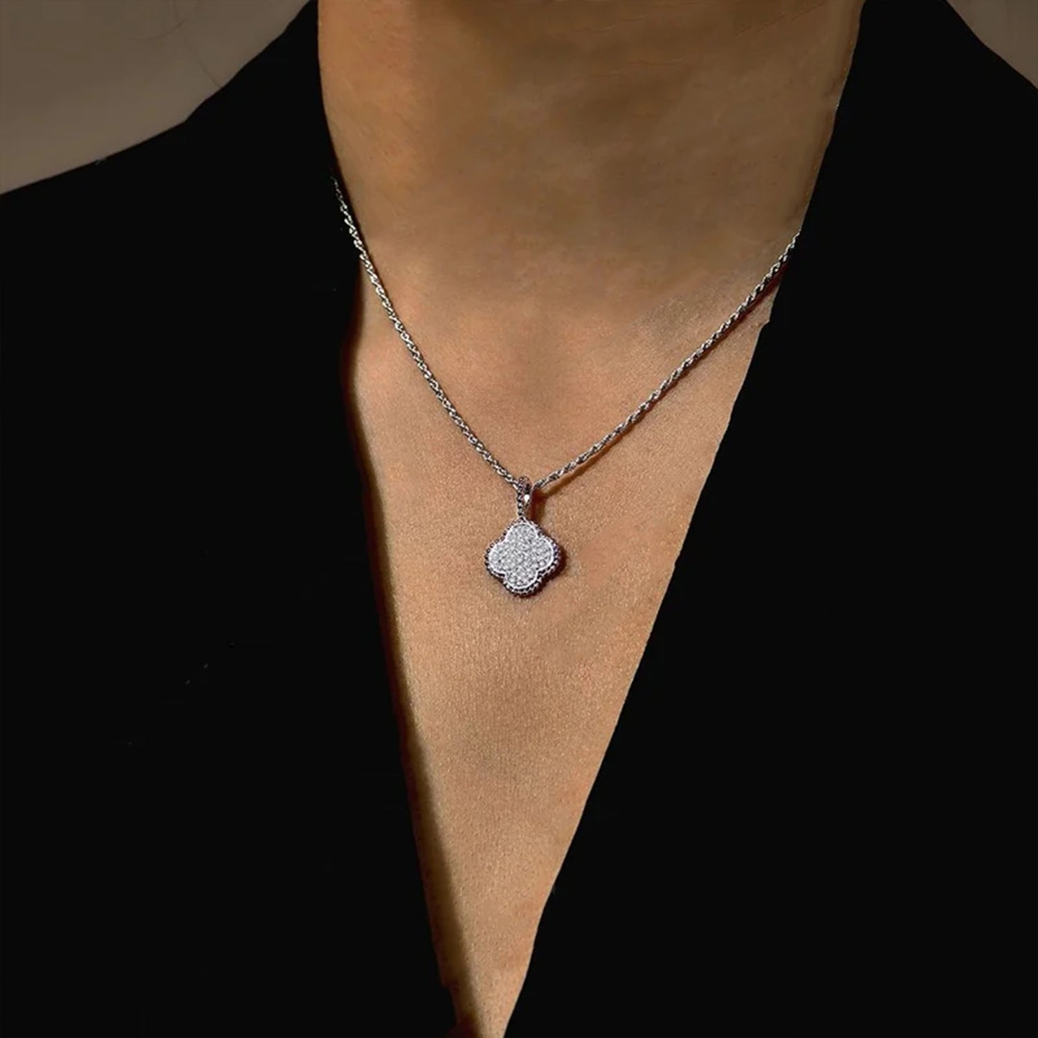 Elysian Moissanite Plant Pendant Necklace